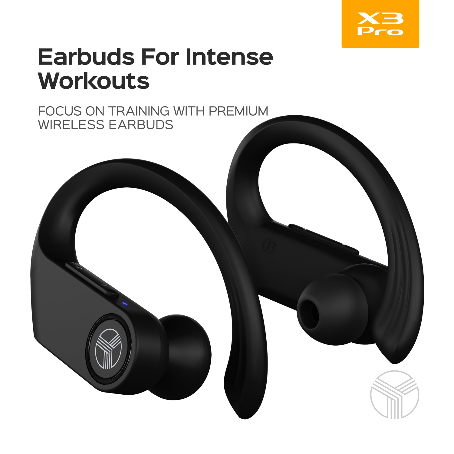 TREBLAB X3-Pro - Wireless Earbuds with Earhooks - 45H Playtime