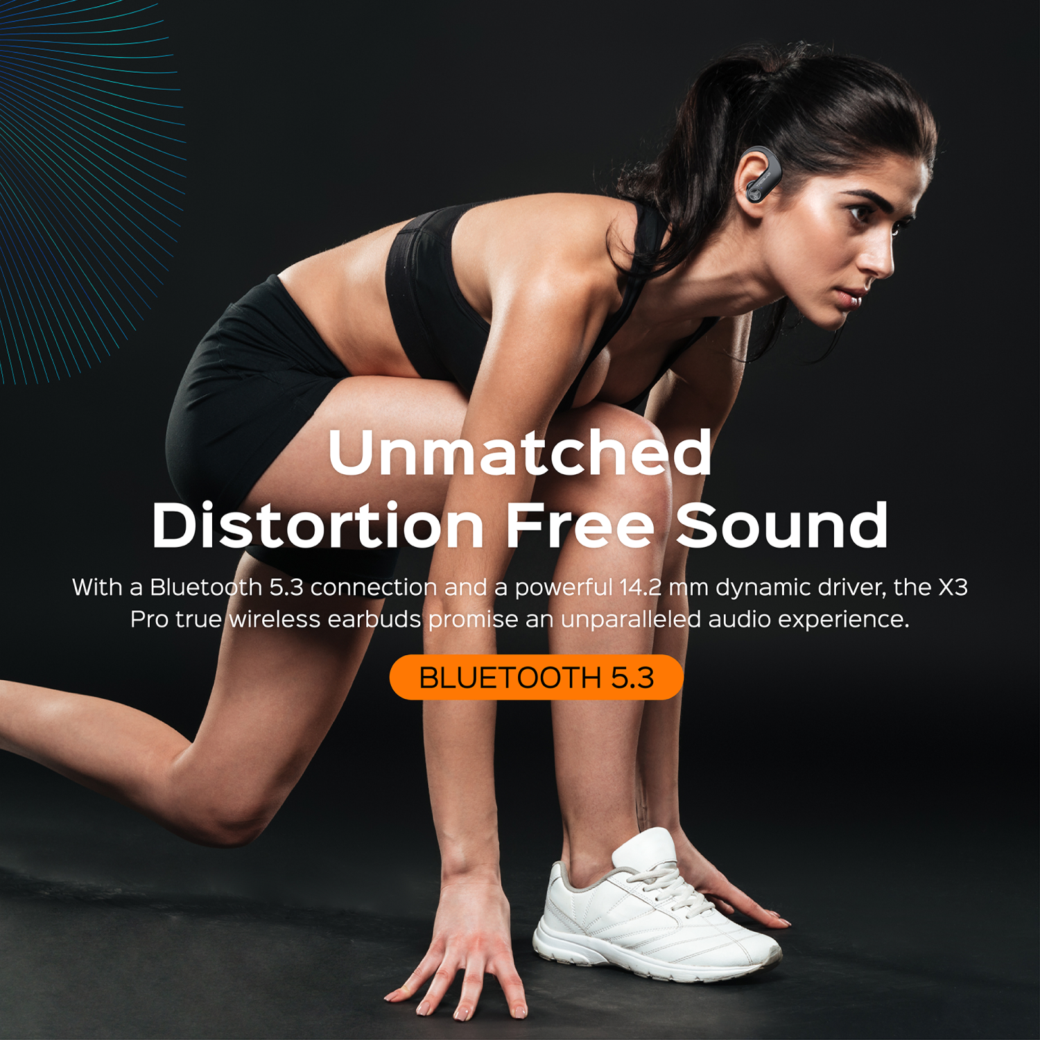 TREBLAB X3 Pro - True Wireless Earbuds with Earhooks - 145H Battery Life, Bluetooth 5.0, IPX5 Waterproof Earbuds - TWS Bluetooth Headphones with