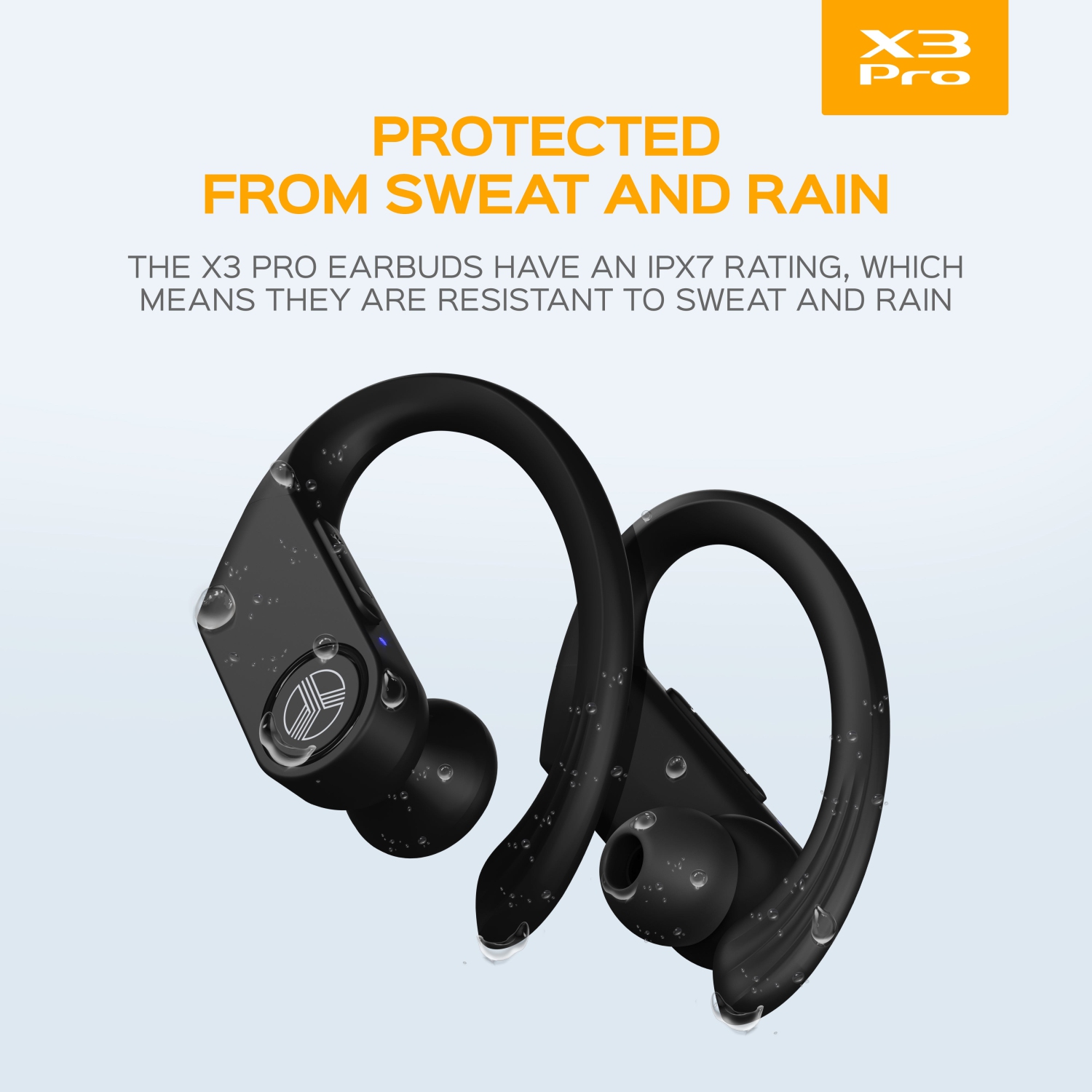 TREBLAB X3-Pro - Wireless Earbuds with Earhooks - 45H Playtime