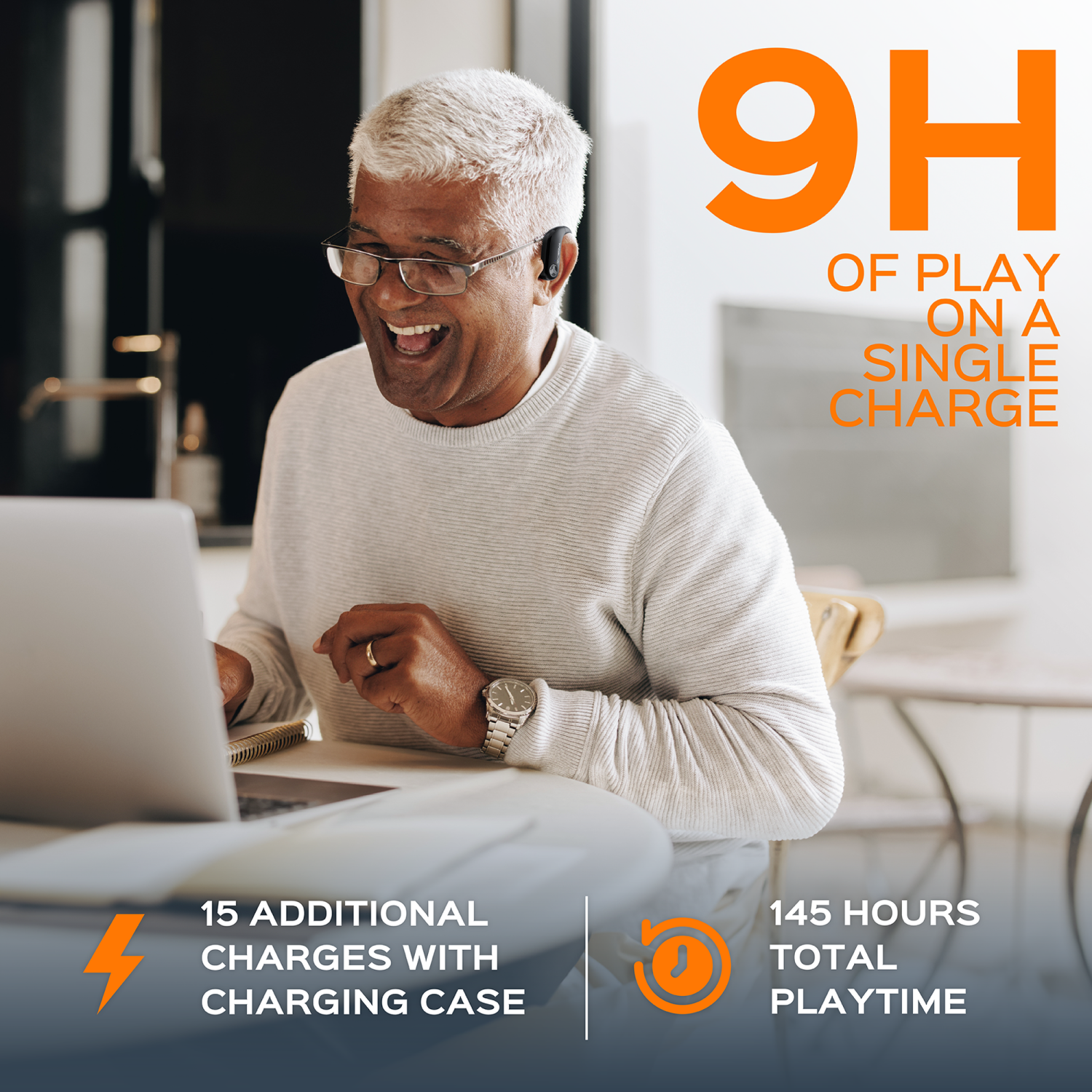 TREBLAB X3 Pro - True Wireless Earbuds with Earhooks - 145H Battery Life, Bluetooth 5.0, IPX5 Waterproof Earbuds - TWS Bluetooth Headphones with