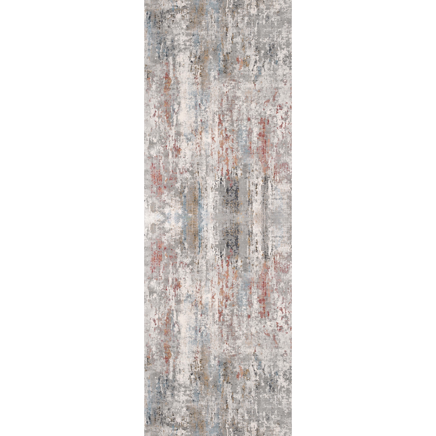 Tapis d'intérieur rembourré Tessera gris/rouge d'aspect usé et confortable