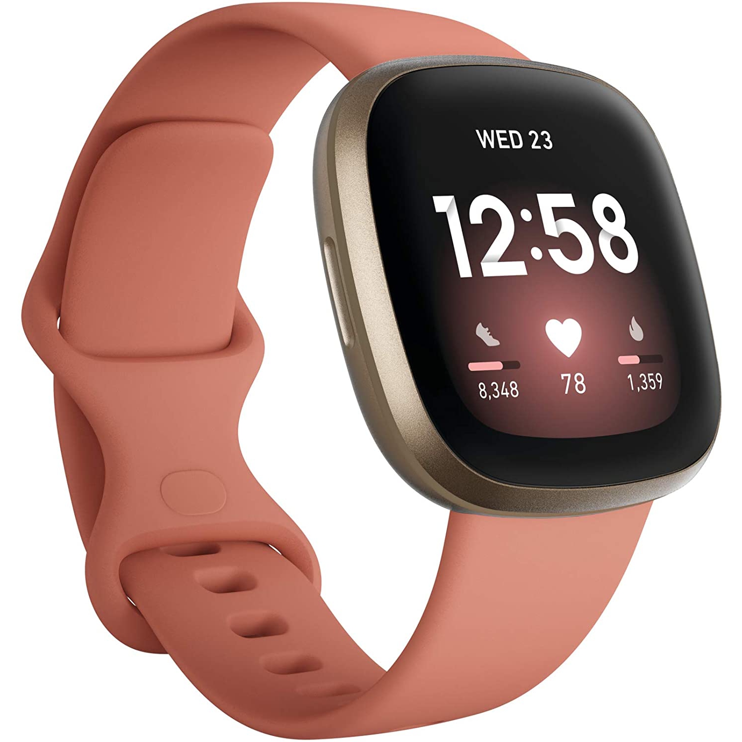Fitbit Versa 3 GPS Smartwatch (Pale Yellow / Pink Aluminum) - Brand New