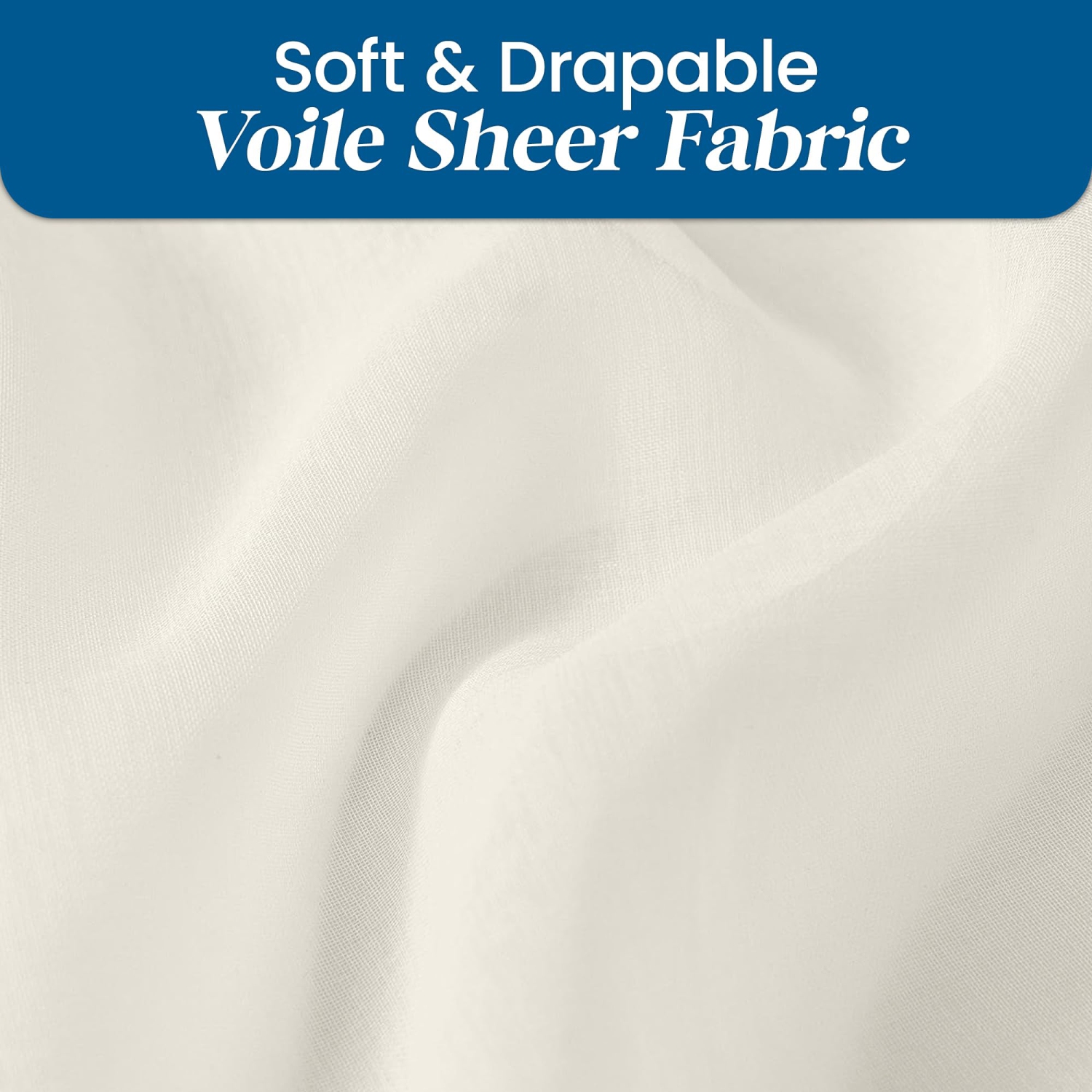 Canadian Linen Voile Sheer Curtains, W 52" x L 84", 2 Panels Light Filtering Machine Washable Sheer Window Drapes Ring Curtain for Home Bedroom, Cream