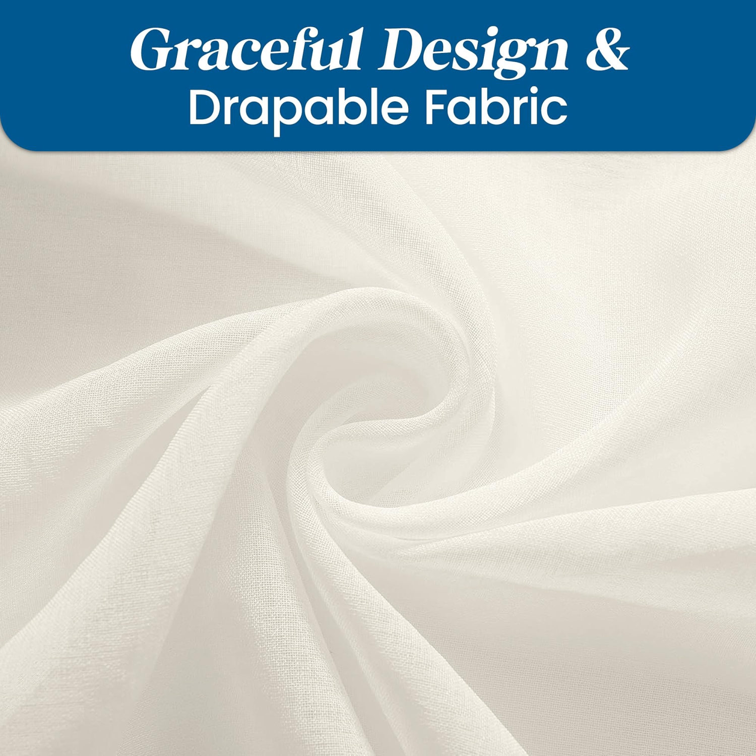 Canadian Linen Voile Sheer Curtains, W 52" x L 84", 2 Panels Light Filtering Machine Washable Sheer Window Drapes Ring Curtain for Home Bedroom, Cream