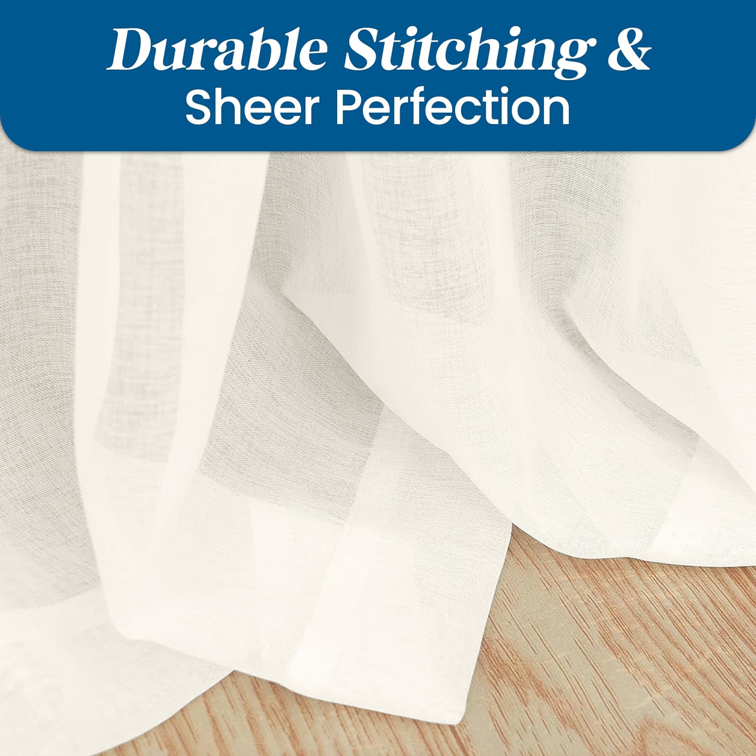 Canadian Linen Voile Sheer Curtains, W 52" x L 84", 2 Panels Light Filtering Machine Washable Sheer Window Drapes Ring Curtain for Home Bedroom, Cream