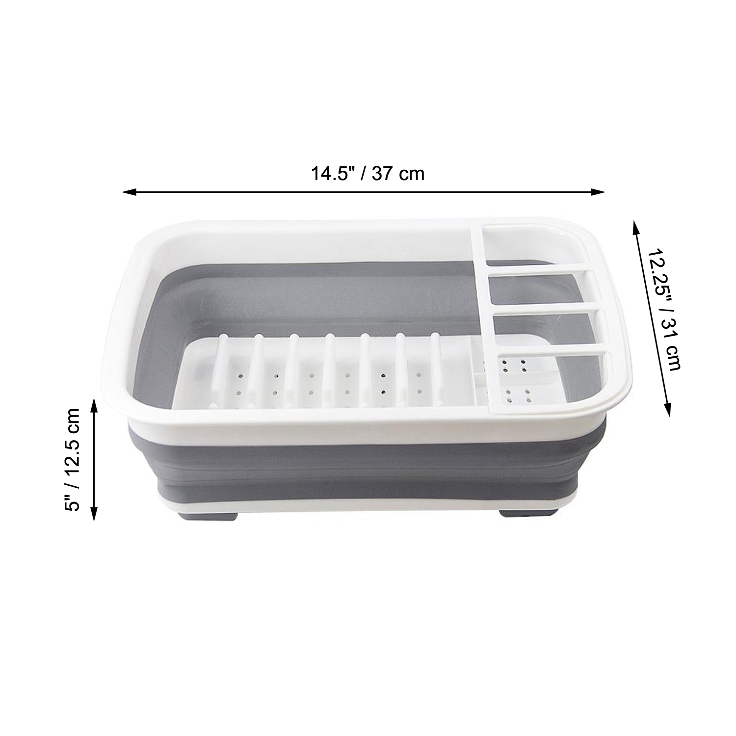 ITY International - Collapsible Dish Rack, 14.5" x 12.25" x 5", Gray
