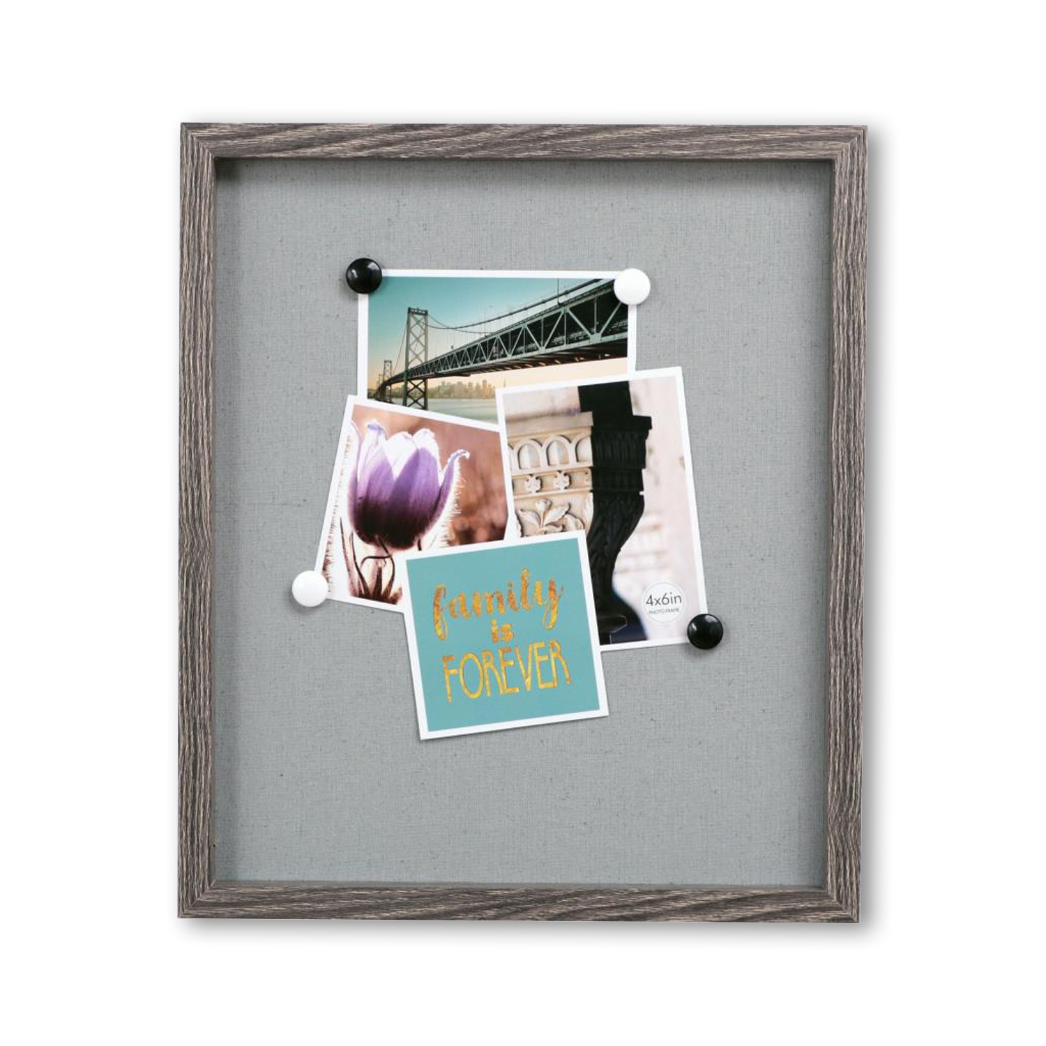 ITY International - Grand Cardre Rectangulaire avec Aimants, 14.2" x 16.5" x 1", Gris