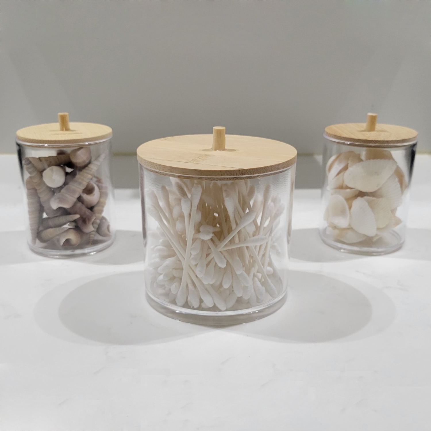 ITY International - Set of 1 Large and 2 Small Storage Jar with Bamboo Lid