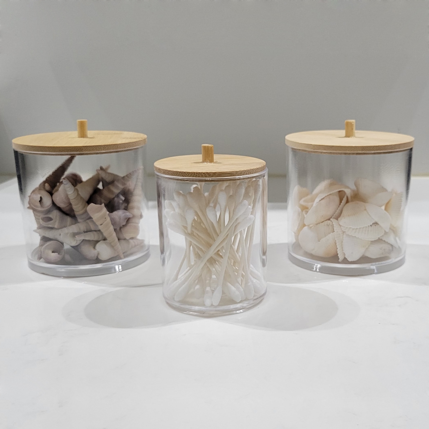 ITY International - Set of 2 Large and 1 Small Storage Jar with Bamboo Lid