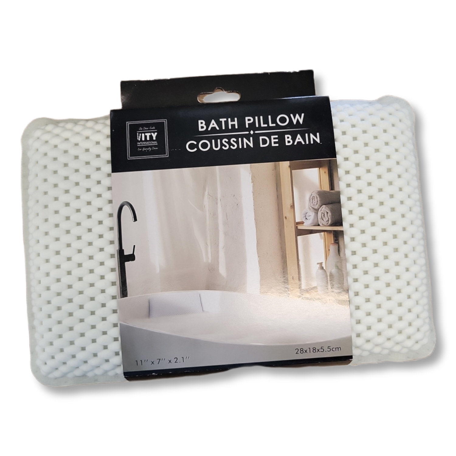 ITY International - Bath Cushion, 11" x 7" x 2.1", White