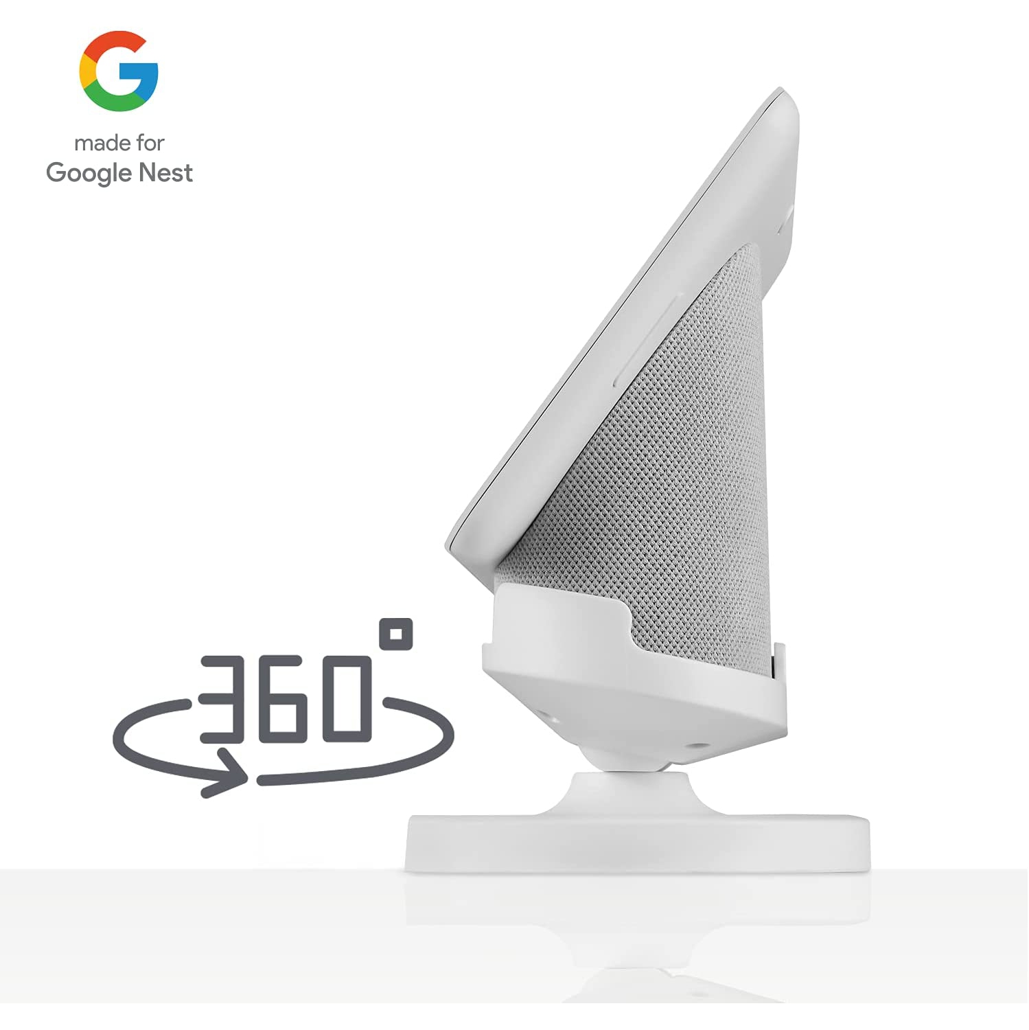 Wasserstein Adjustable Stand for Google Nest Hub - Made for Google (Chalk)