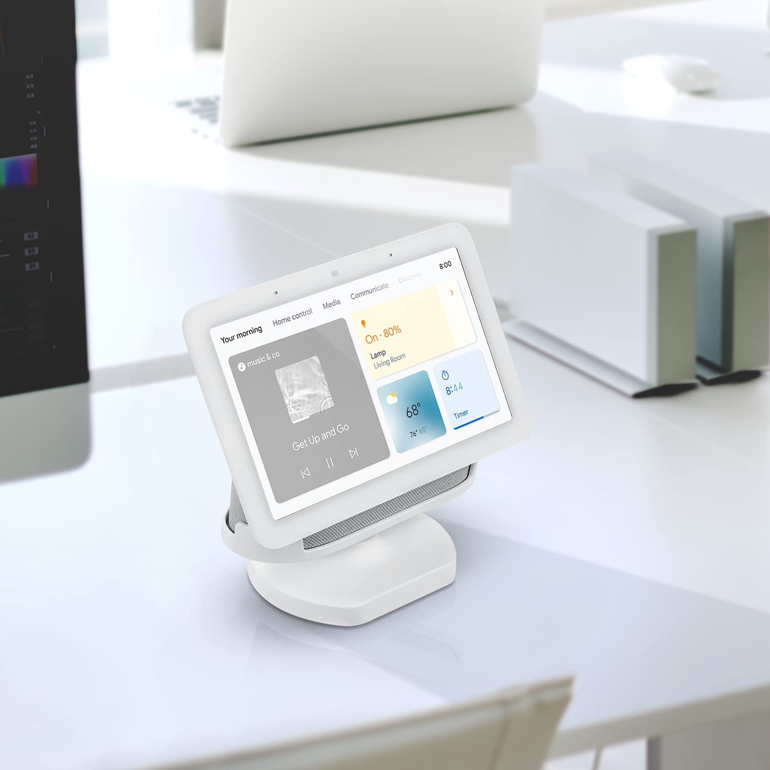 Wasserstein Adjustable Stand for Google Nest Hub - Made for Google (Chalk)