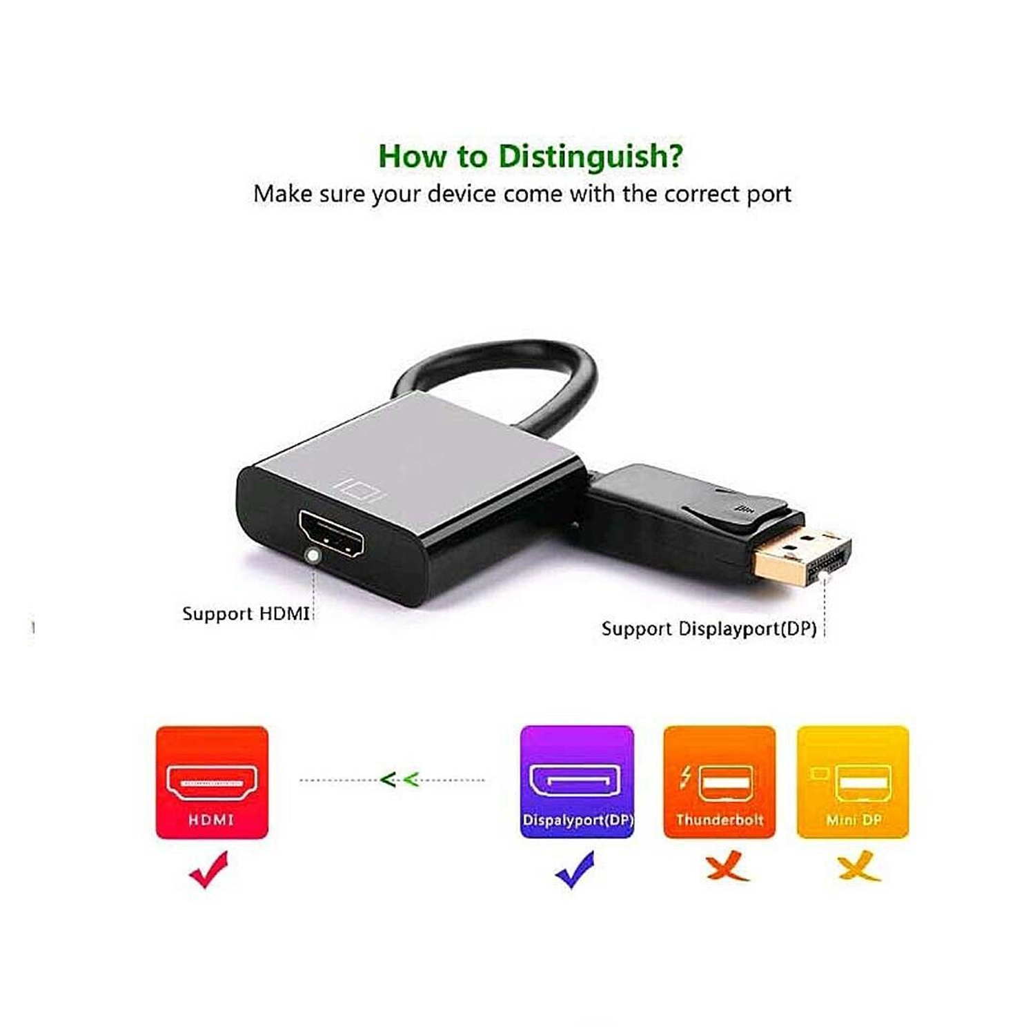 4K 1080P Displayport Display Port DP Male to HDMI Female Adapter Converter Cable