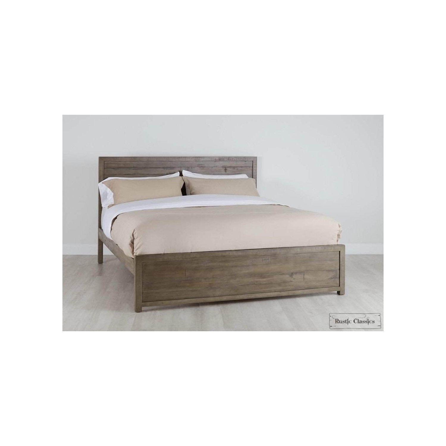 Rustic Classics Whistler Reclaimed Wood Platform Bed in Grey