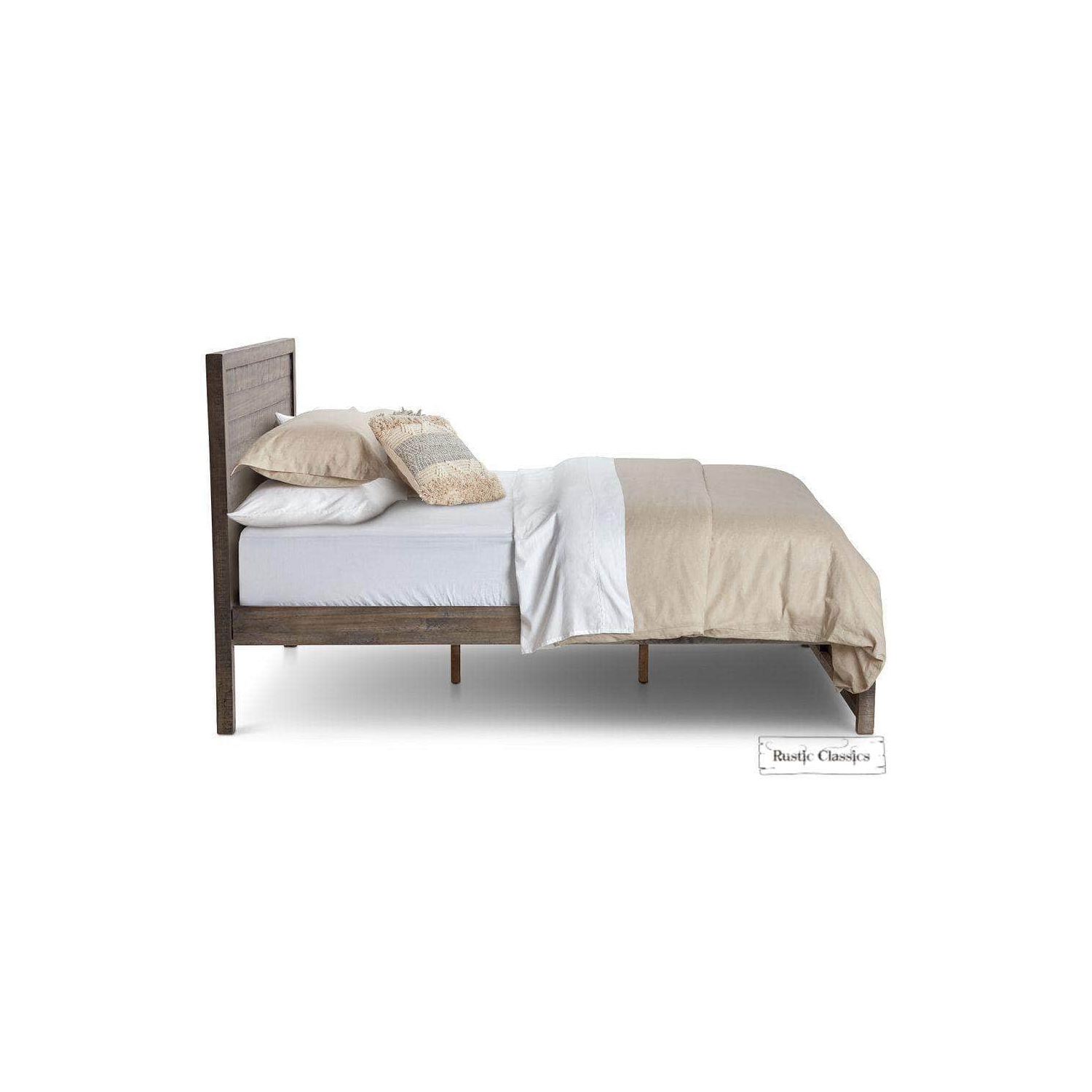 Rustic Classics Whistler Reclaimed Wood Platform Bed in Grey