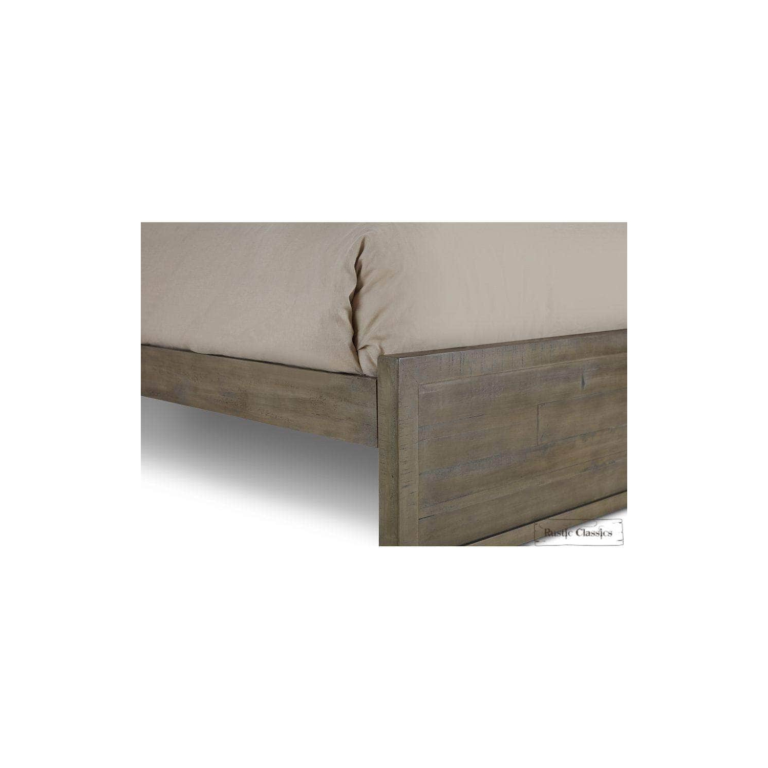 Rustic Classics Whistler Reclaimed Wood Platform Bed in Grey