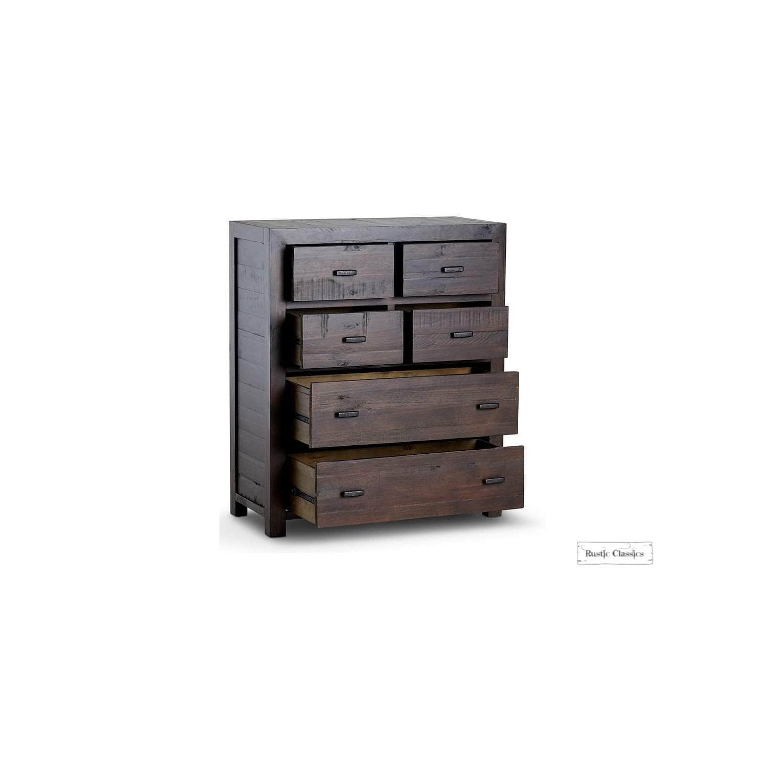 Commode à 6 tiroirs en bois récupéré brun rustique Classics Whistler