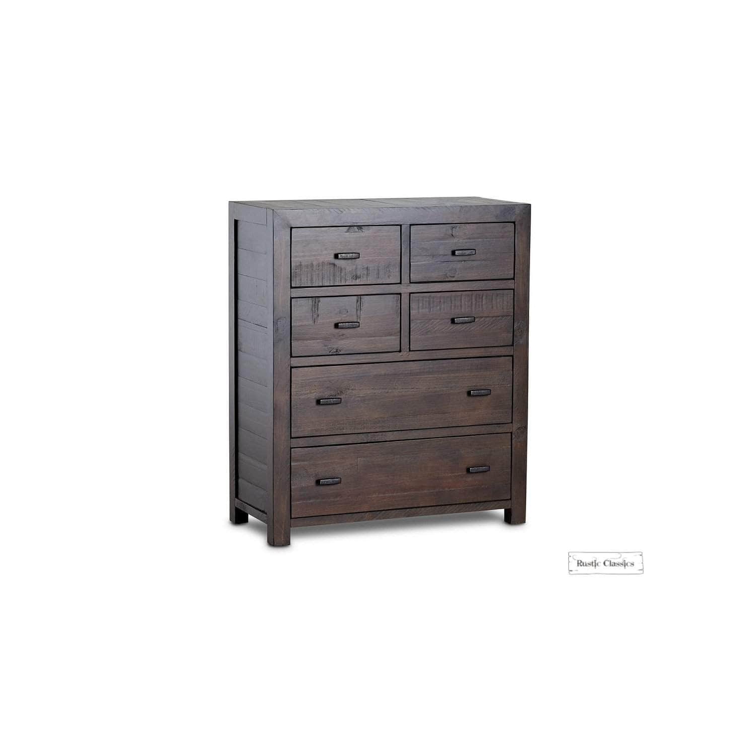 Commode à 6 tiroirs en bois récupéré brun rustique Classics Whistler