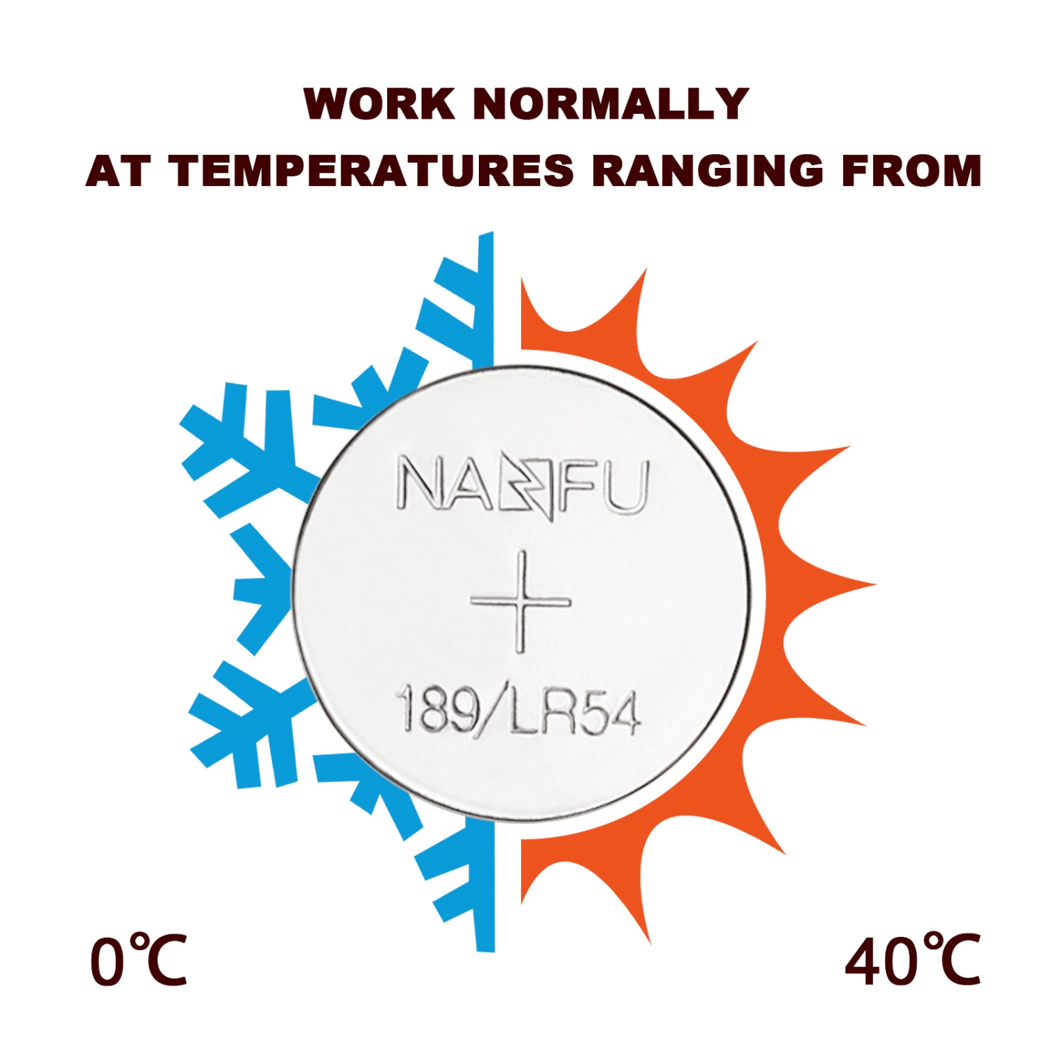 Paquet de 100 piles plates LR54/189 de NANFU