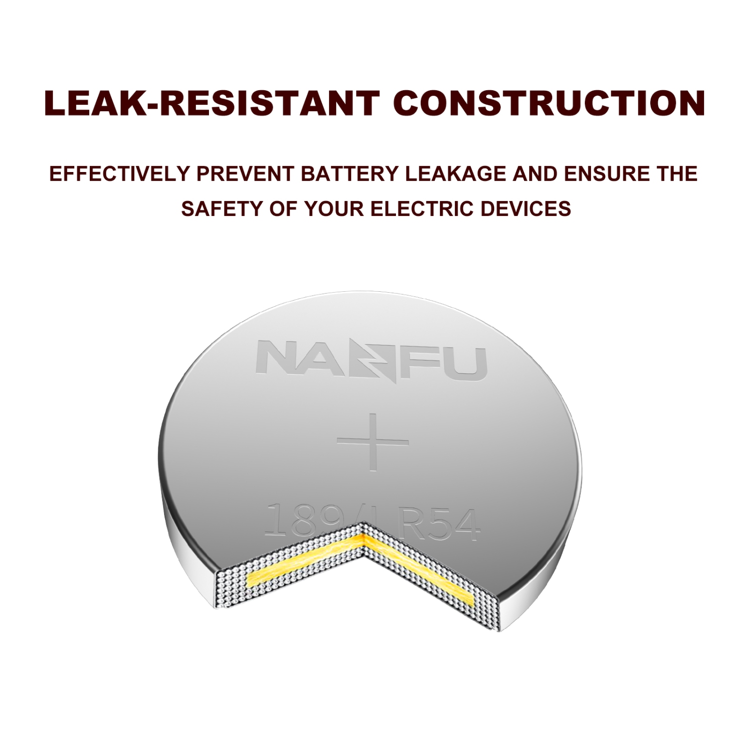 Paquet de 100 piles plates LR54/189 de NANFU