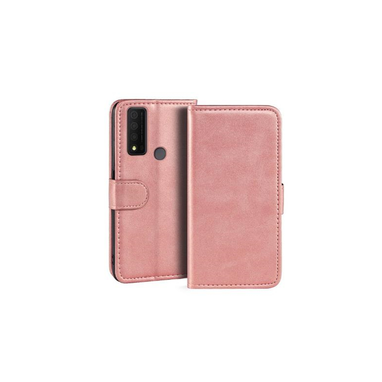 【CSmart】 Magnetic Card Slot Leather Folio Wallet Flip Case Cover for TCL 30 XE 5G, Rose Gold