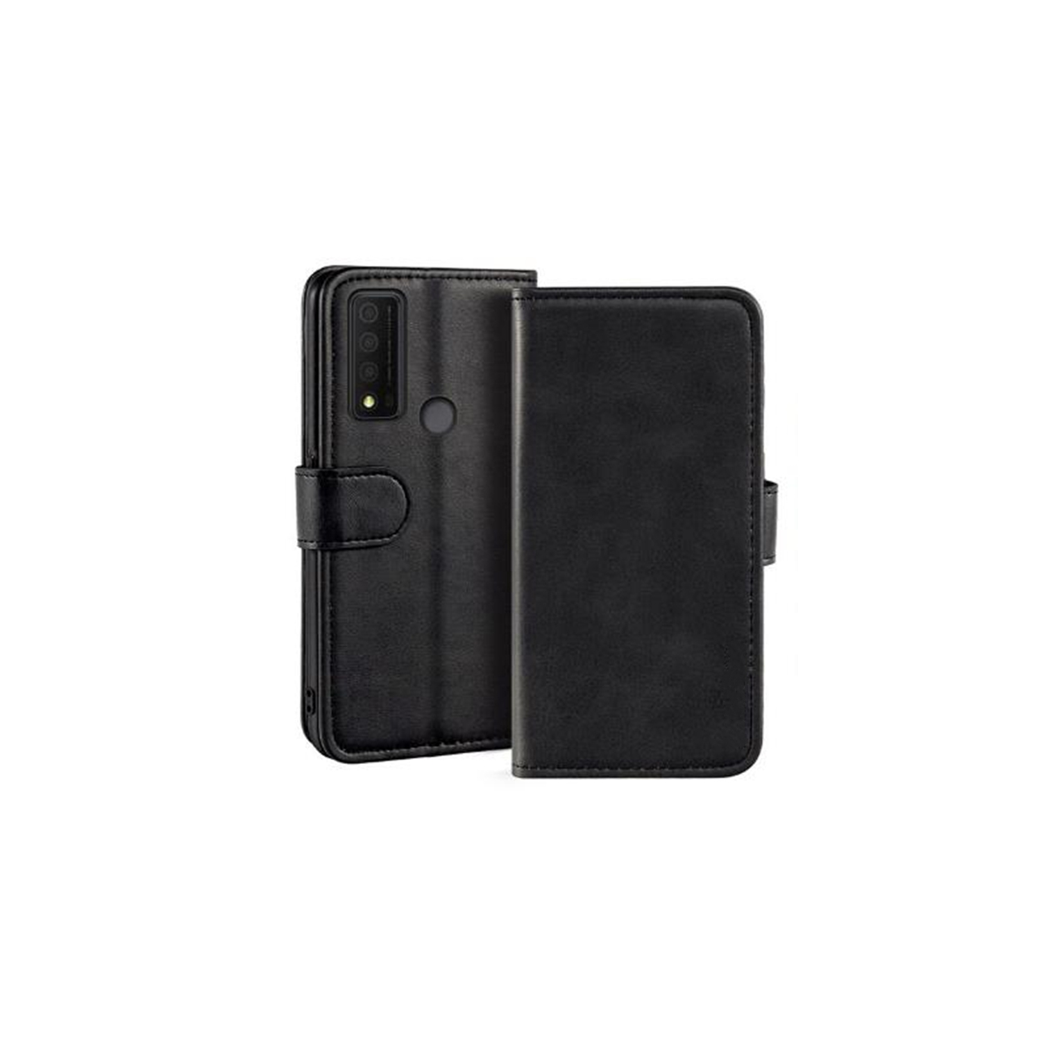 【CSmart】 Magnetic Card Slot Leather Folio Wallet Flip Case Cover for TCL 30 XE 5G, Black