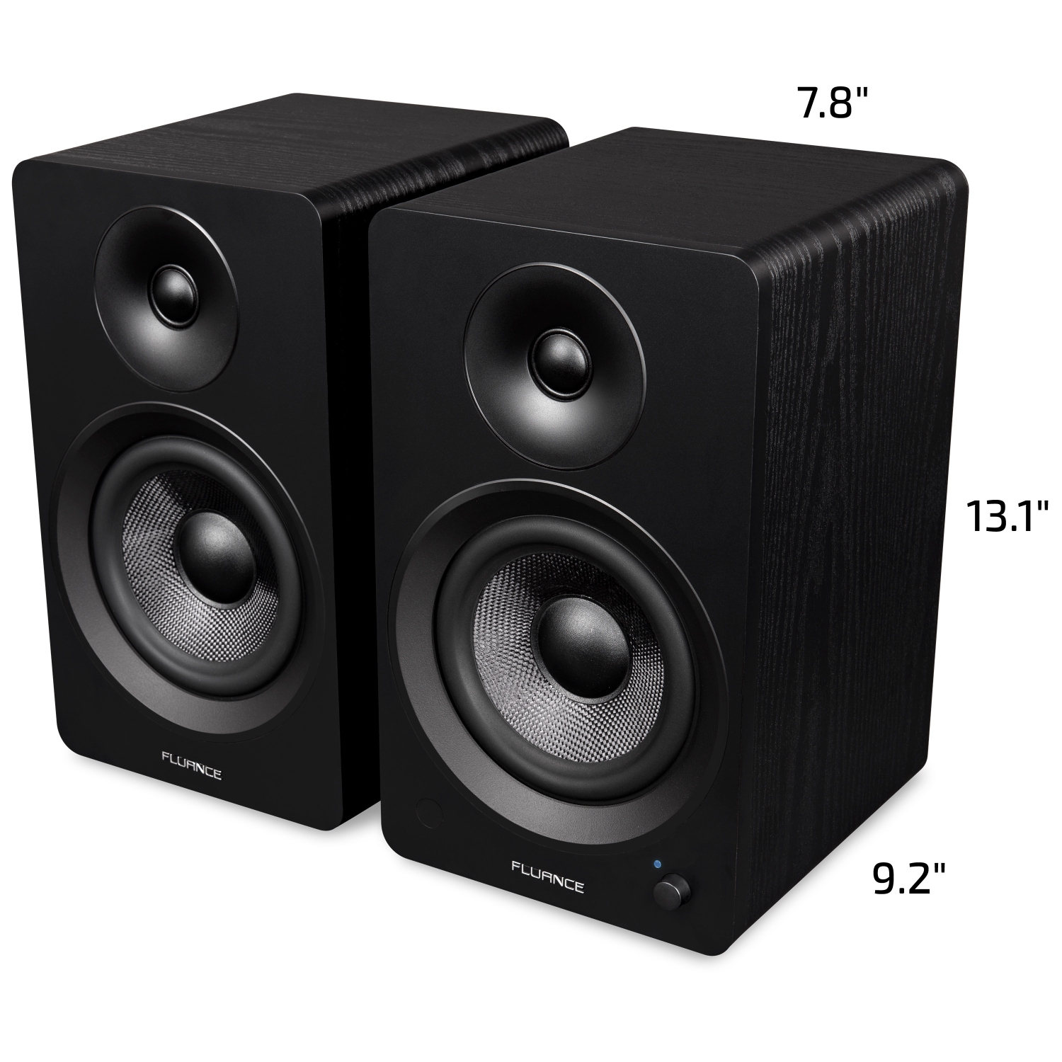 Tourne-disque haute fidélité en vinyle RT81 Elite de Fluance et haut-parleurs d’étagère stéréo 6,5 po amplifiés Ai61