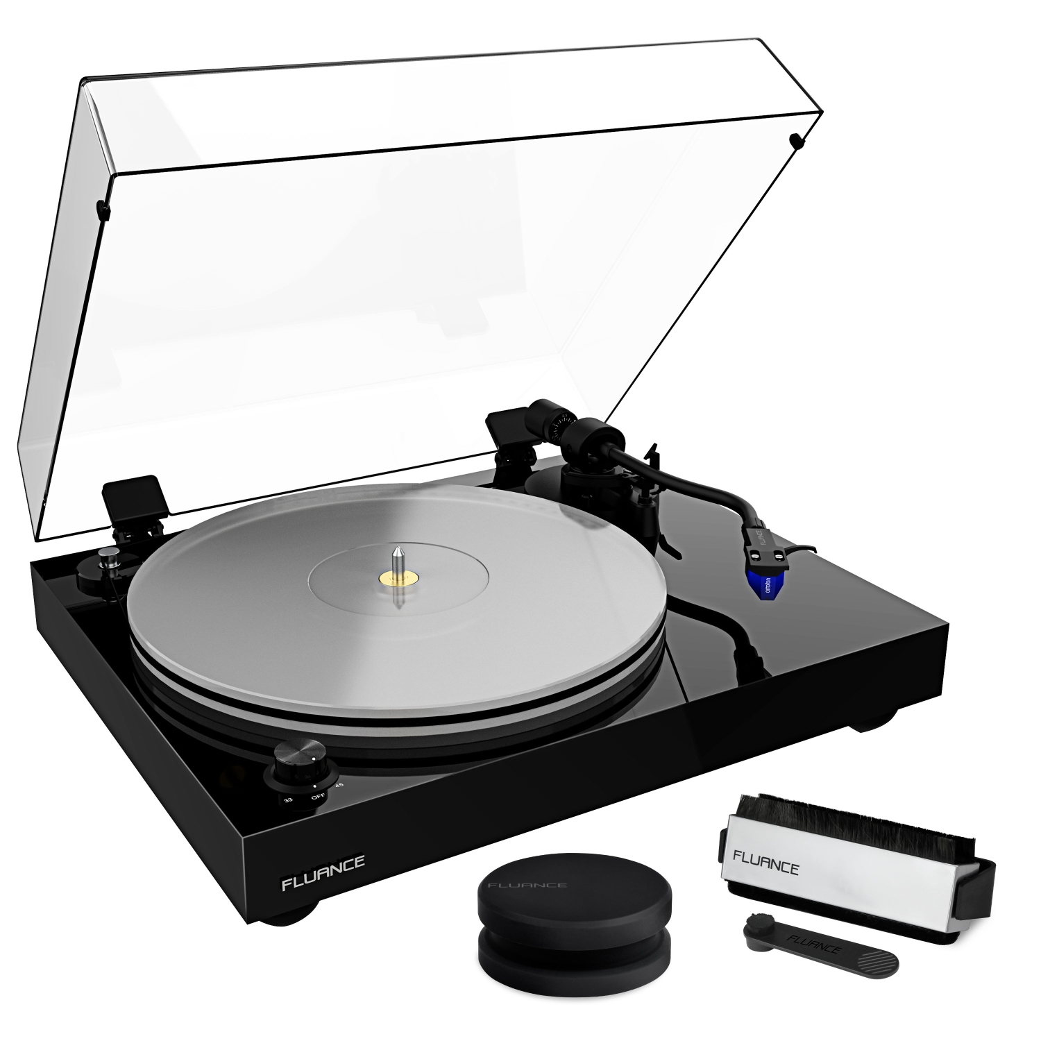 Fluance RT85 Reference Vinyl Turntable Record Player with Record Weight and Vinyl Cleaning Kit