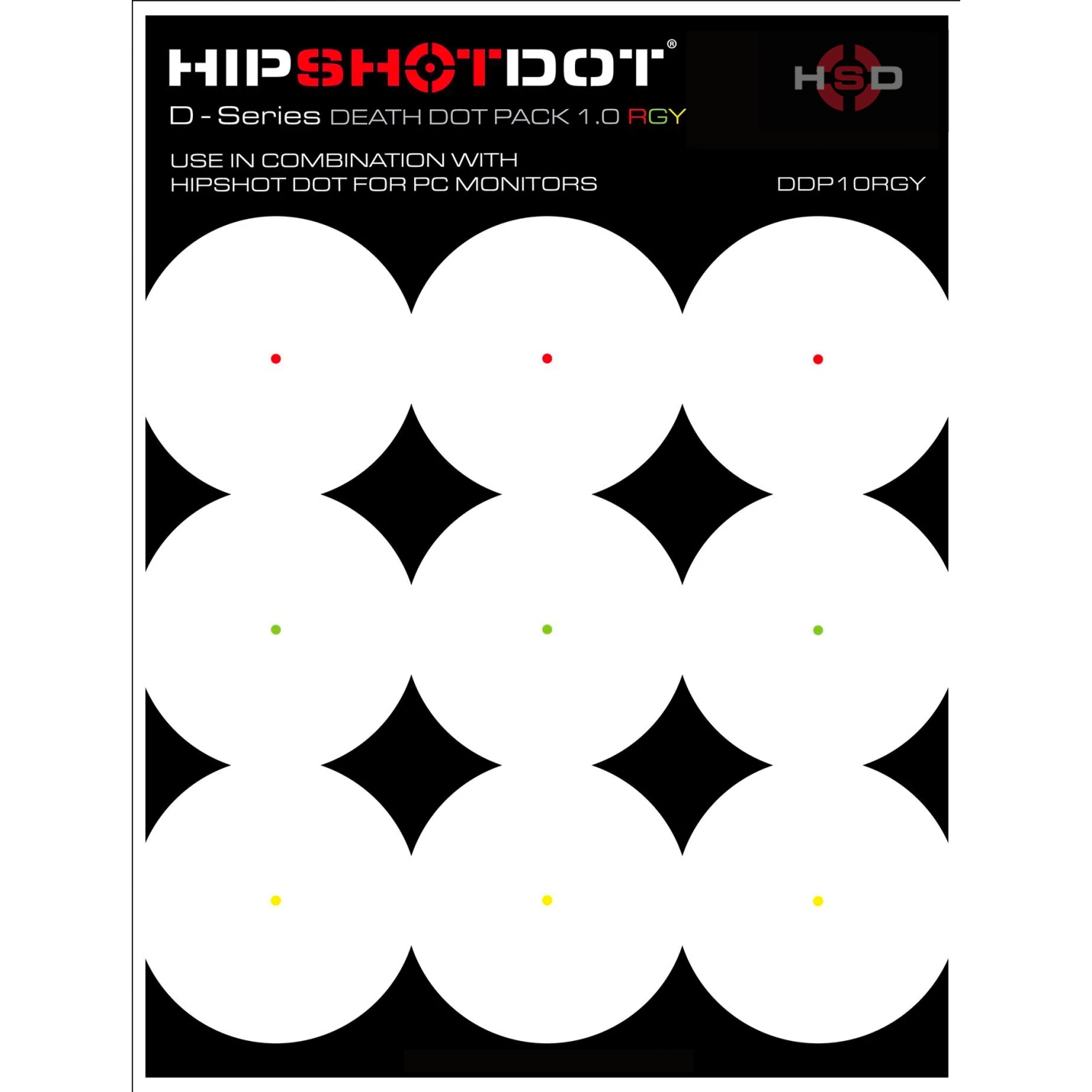 HipShotDot D-Series Tech Pack - Reusable Transparent Aim Sight Assist TV Decals - Gaming Television or Monitor Decal for FPS Video Games Compatible with PC, Xbox & Playstation (TP 1.0, Red)