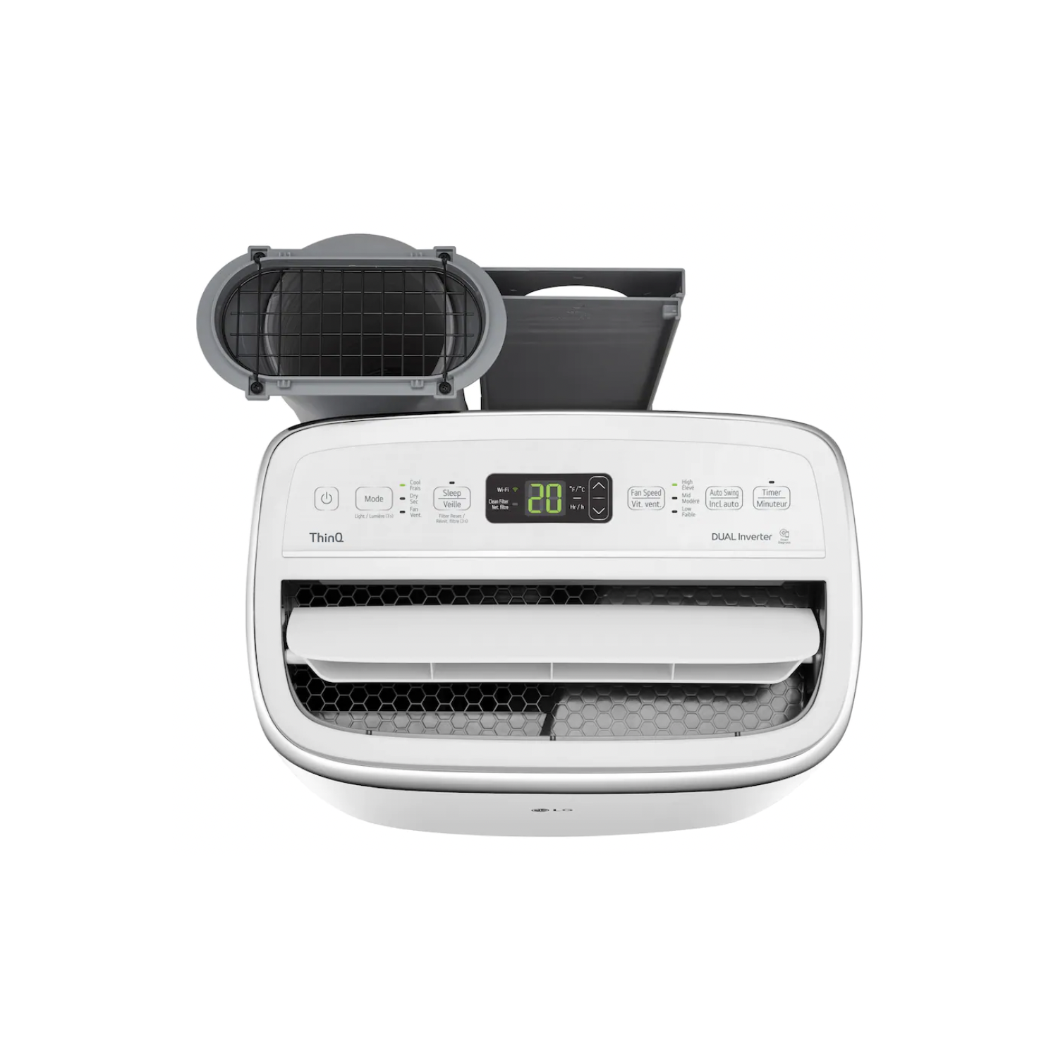 LG 14,000 BTU Smart Portable Air Conditioner, Dual Inverter, Quiet, Energy Effic, Wi-Fi with LCD Remote in White (LP1419IVSM)