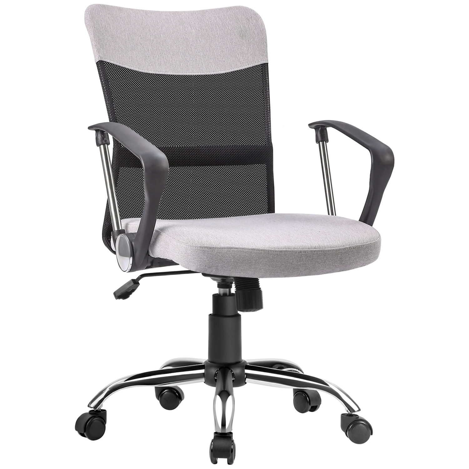 Vinsetto Ergonomic Office Chair, Mid Back Mesh Computer Desk Chair with Lumbar Back Support, Adjustable Tilt Angle, Adjustable Height, Grey