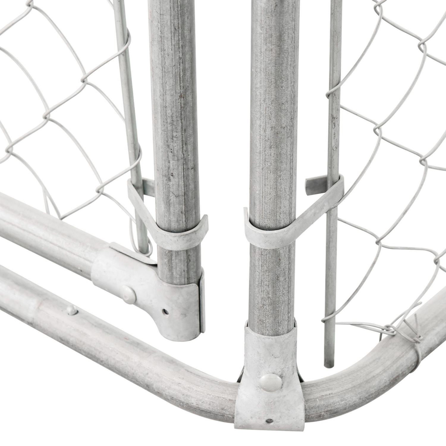 PawHut – Canne pour chien avec toit, course pour chien avec housse imperméable et résistante aux rayons UV, verrou sécuritaire, pour cour et patio,