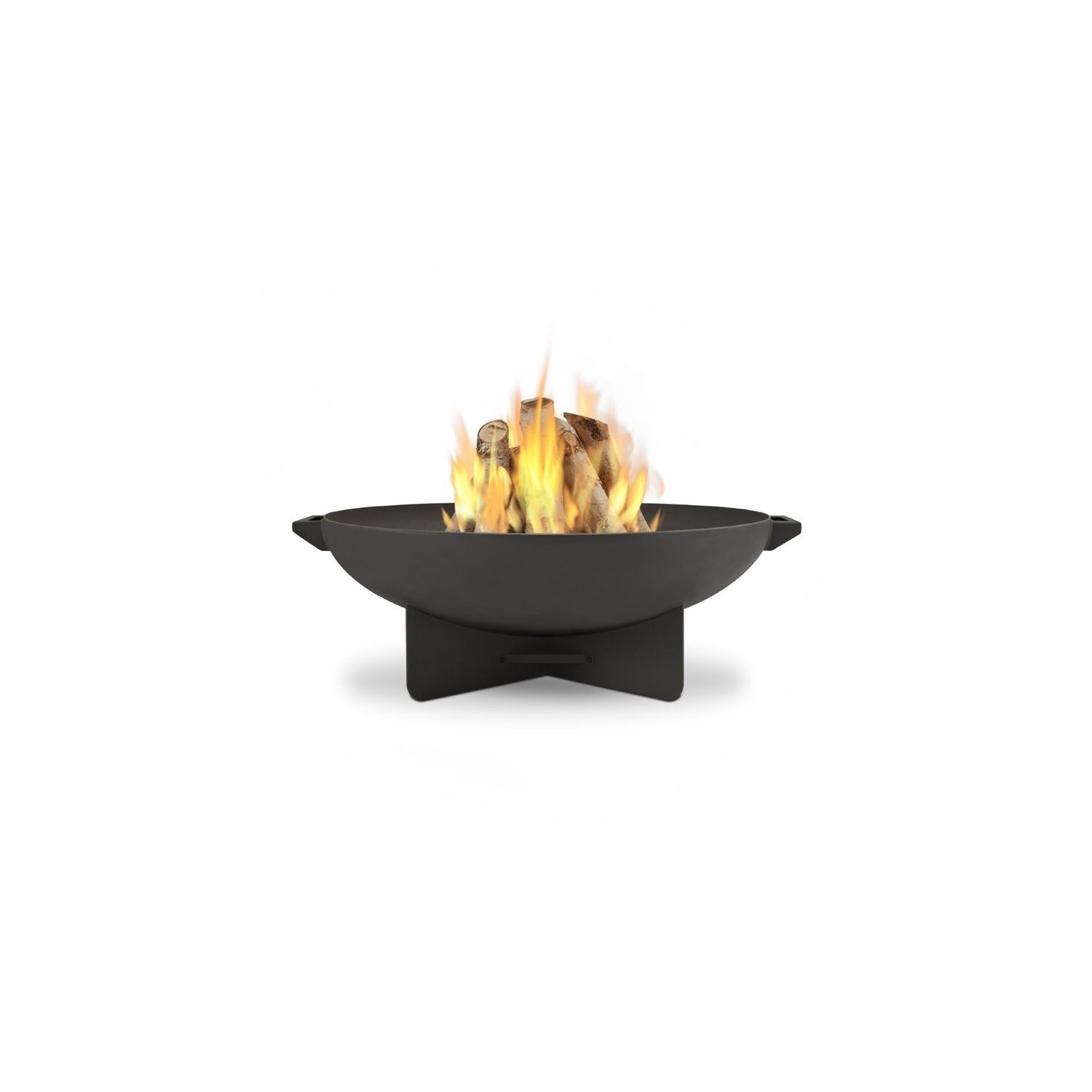 Bowery Hill Mid-Century Outdoor Steel Fire Bowl in Gray