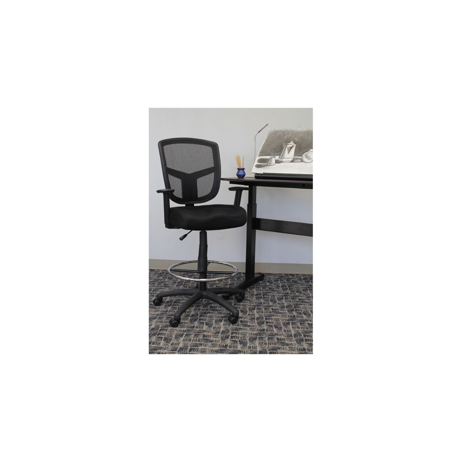 Scranton & Co Mesh Adjustable Height Drafting Stool