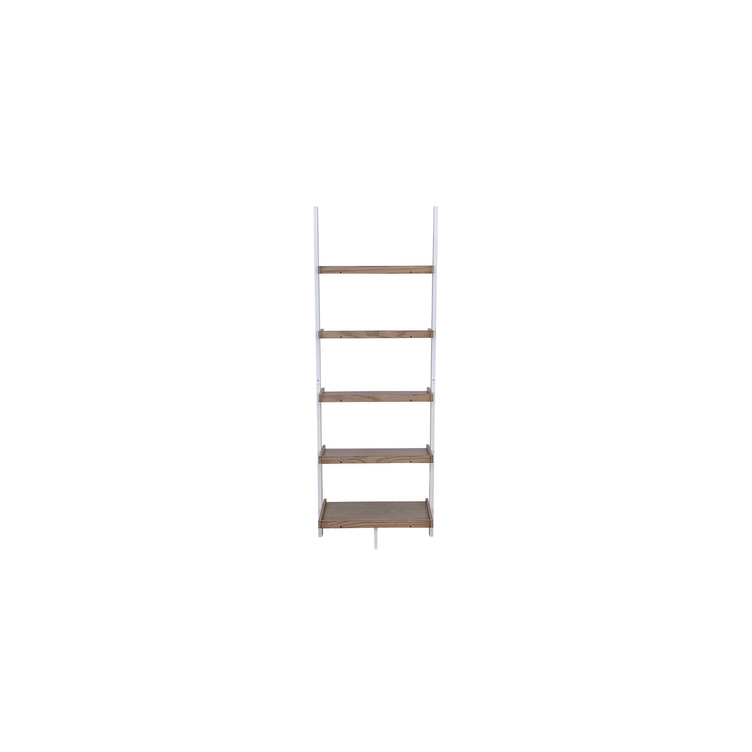 Pemberly Row Bookshelf Ladder with Five Tiers in Caramel Wood Finish