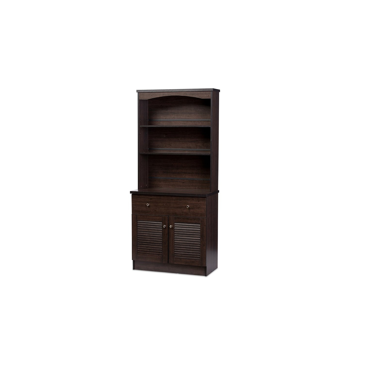 Baxton Studio Agni China Cabinet in Dark Brown
