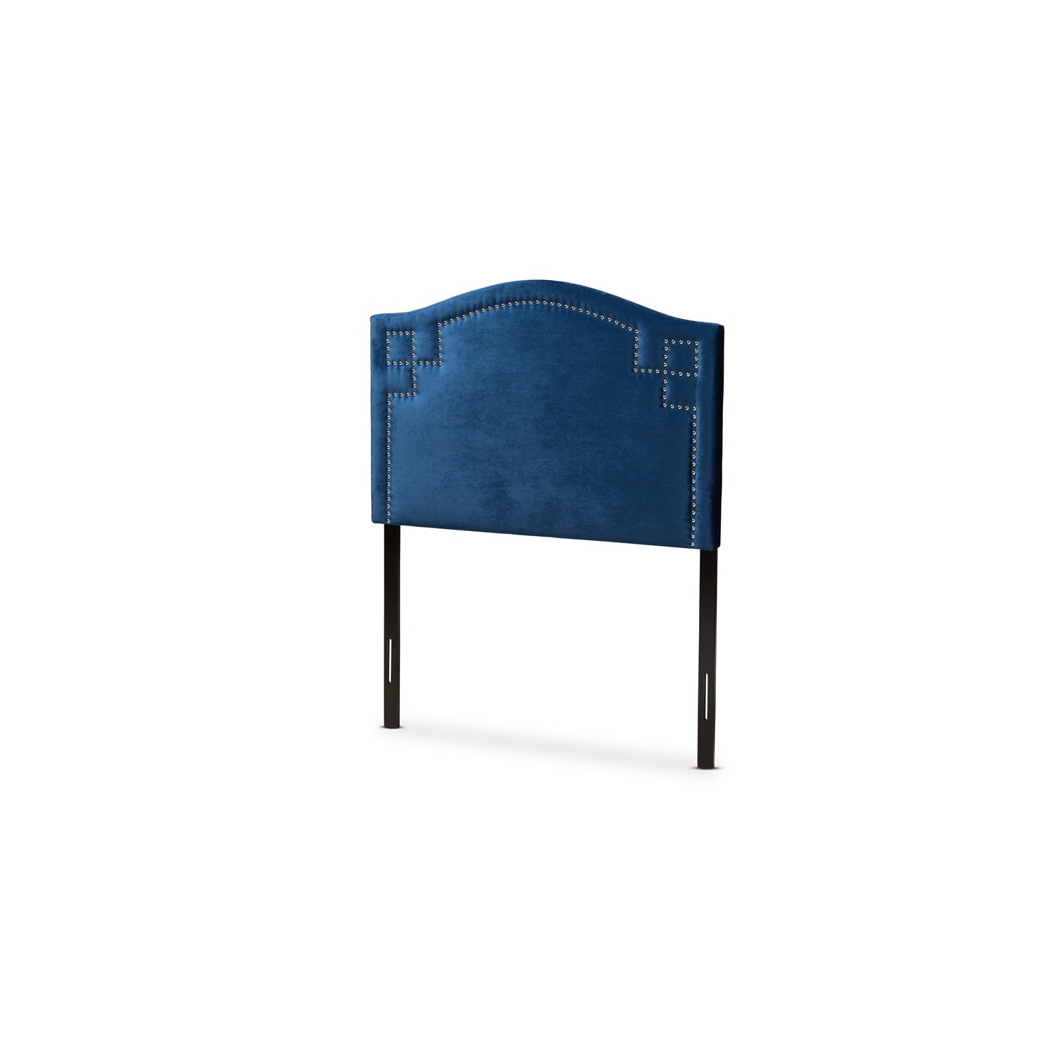 Baxton Studio Aubrey Velvet and Wood Twin Headboard in Royal Blue