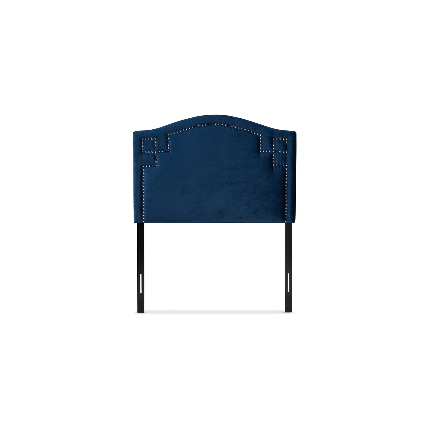 Baxton Studio Aubrey Velvet and Wood Twin Headboard in Royal Blue