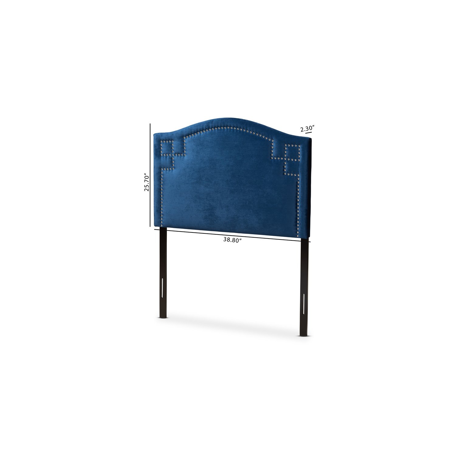 Baxton Studio Aubrey Velvet and Wood Twin Headboard in Royal Blue