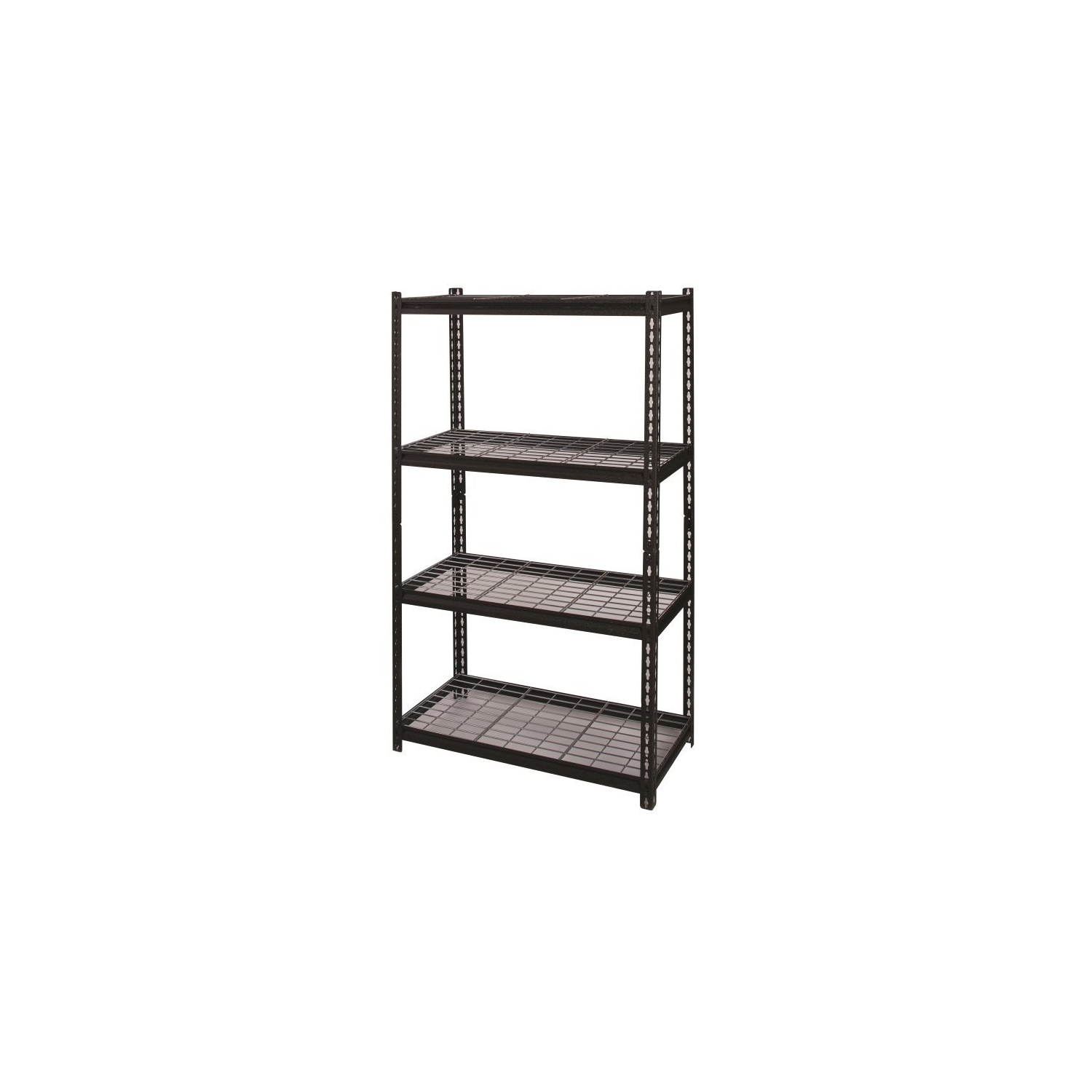 Hirsh 2300 Riveted Metal Wire Deck Shelving 4-Shelf Unit 18D x 36W x 60H Black