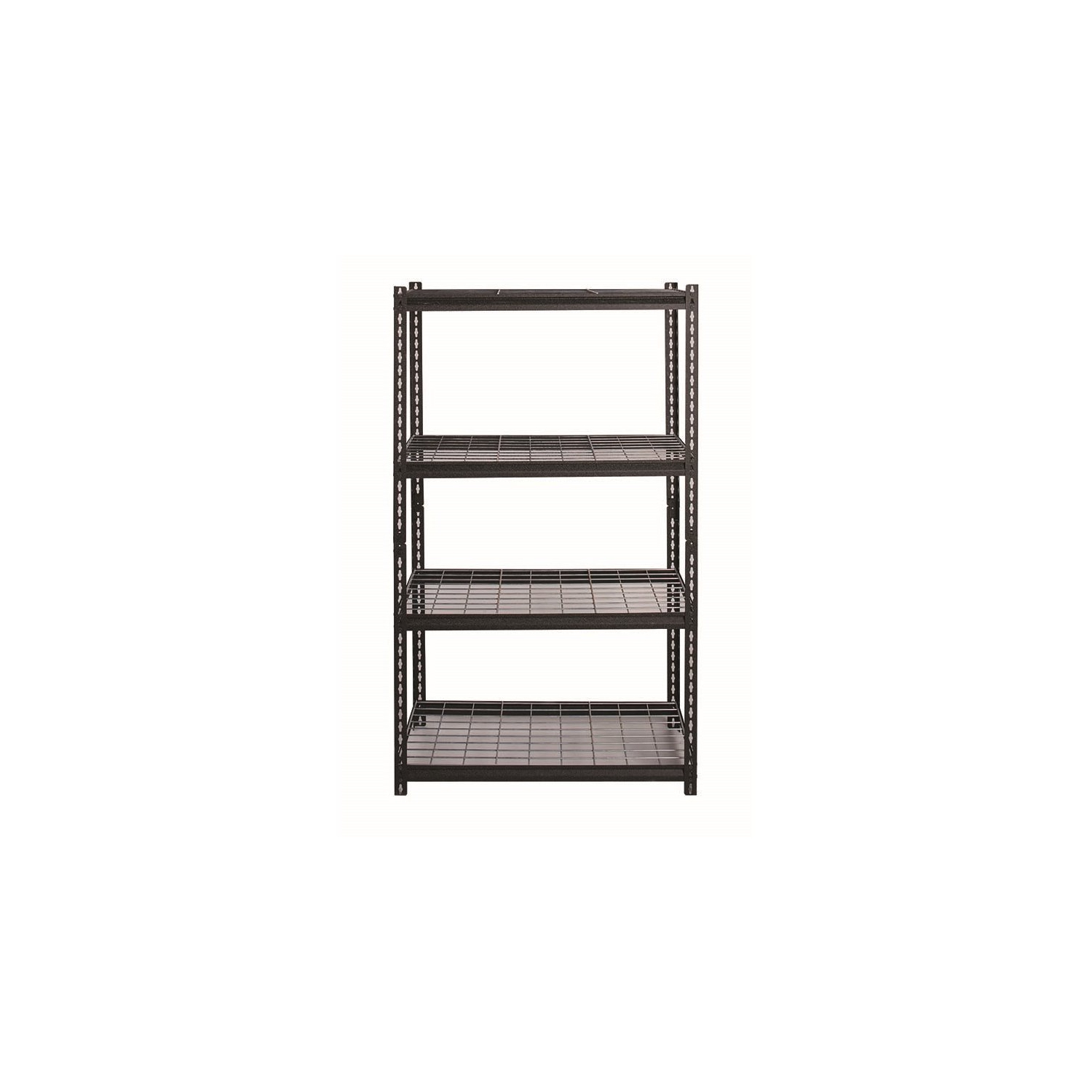 Hirsh 2300 Riveted Metal Wire Deck Shelving 4-Shelf Unit 18D x 36W x 60H Black