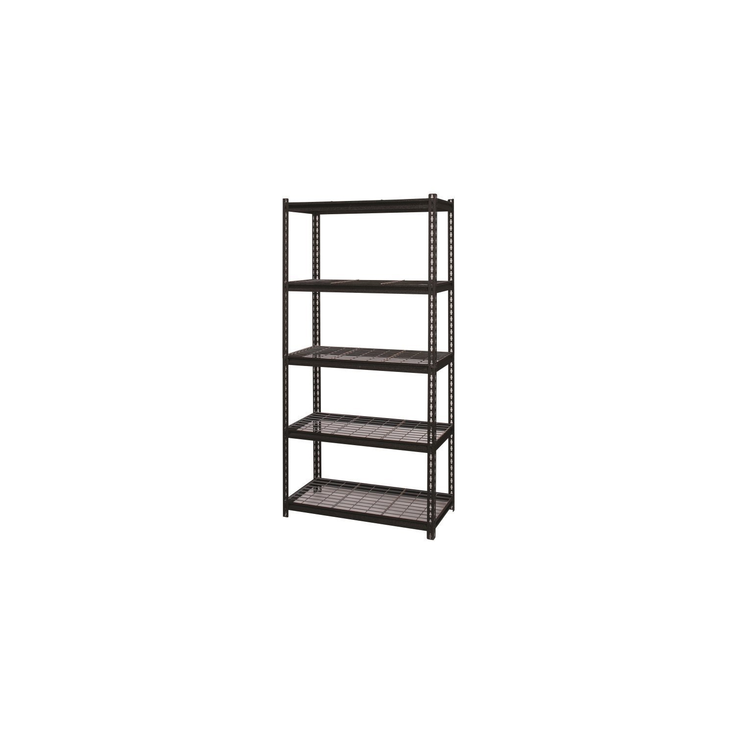 Iron Horse 2300 Riveted Wire Deck Metal Shelving 5-Shelf 18Dx36Wx72H Black