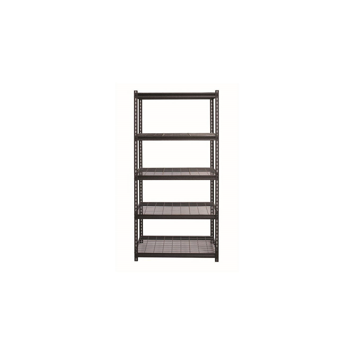 Iron Horse 2300 Riveted Wire Deck Metal Shelving 5-Shelf 18Dx36Wx72H Black