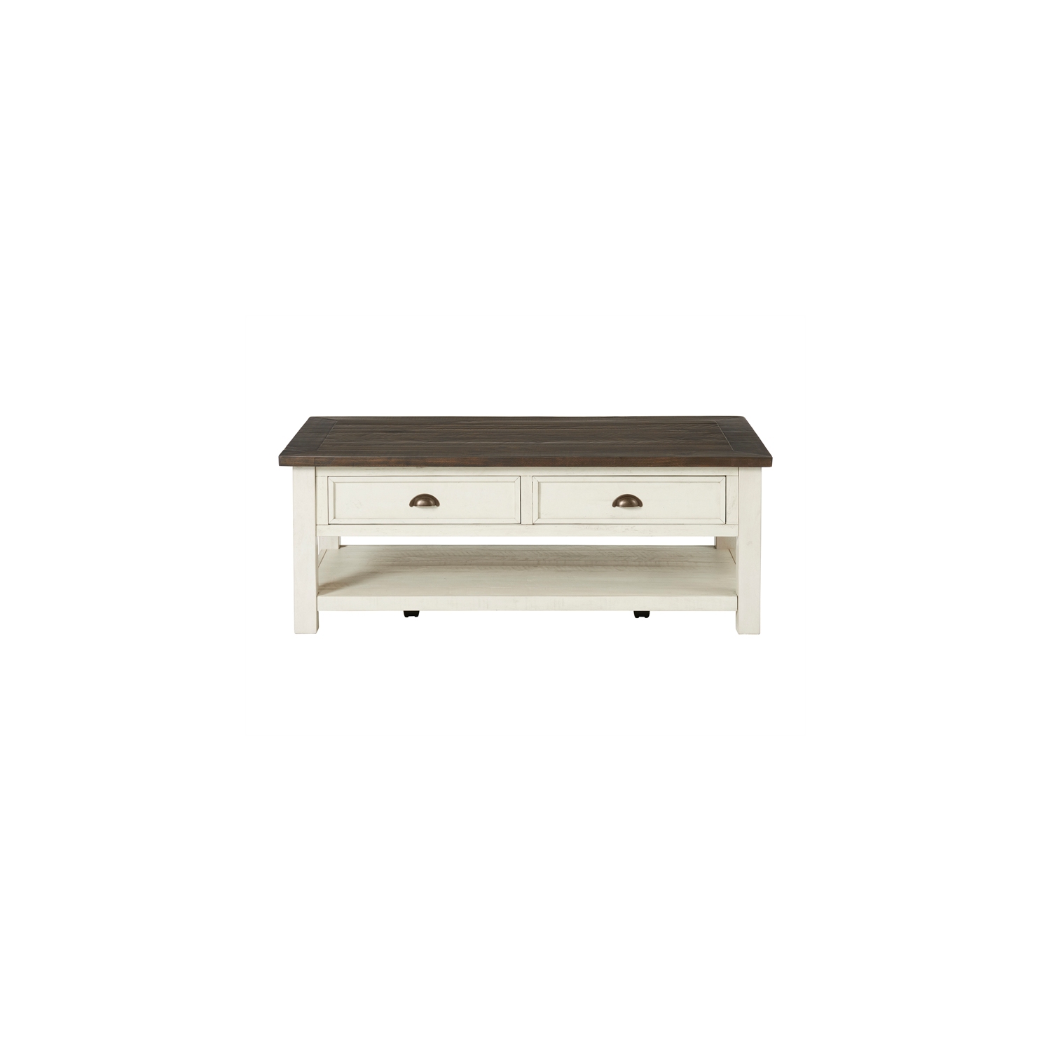 Martin Svensson Home Monterey Wood 2 Drawer Coffee Table Cream White and Brown