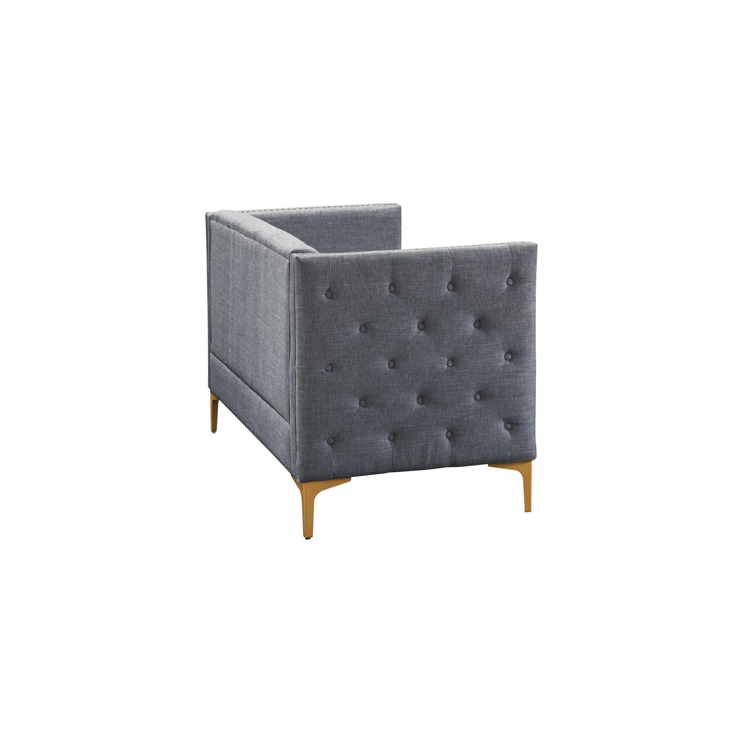 Causeuse contemporaine en tissu capitonné Lored de Furniture of America - Gris pâle