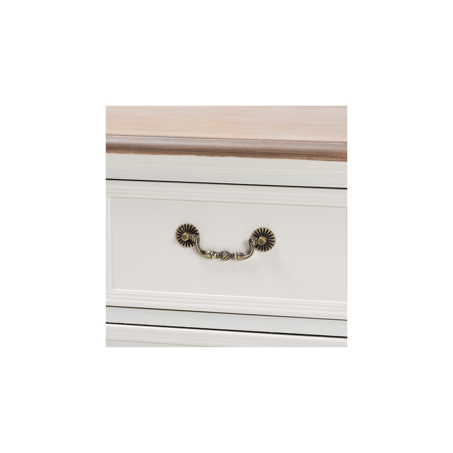 Bowery Hill Traditional White and Oak Finished 4-Drawer Accent Dresser