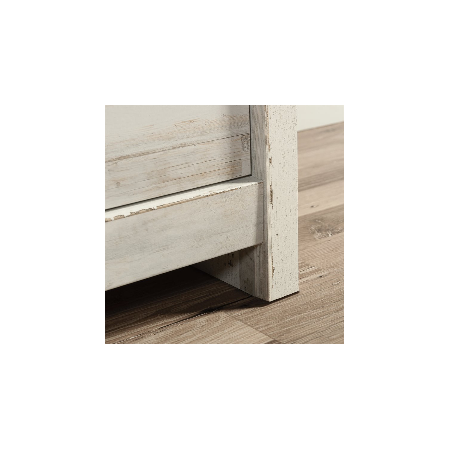Sauder River Ranch Engineered Wood 4 Drawer Chest in White Plank