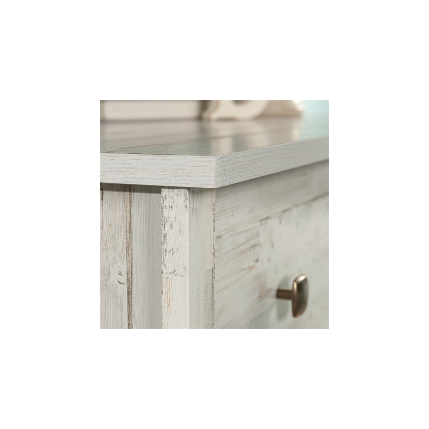 Sauder River Ranch Engineered Wood 4 Drawer Chest in White Plank