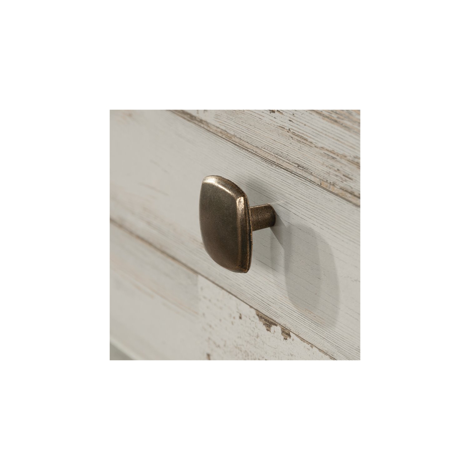 Pemberly Row 6 Drawer 50.5" Rustic Wooden Dresser in White Plank