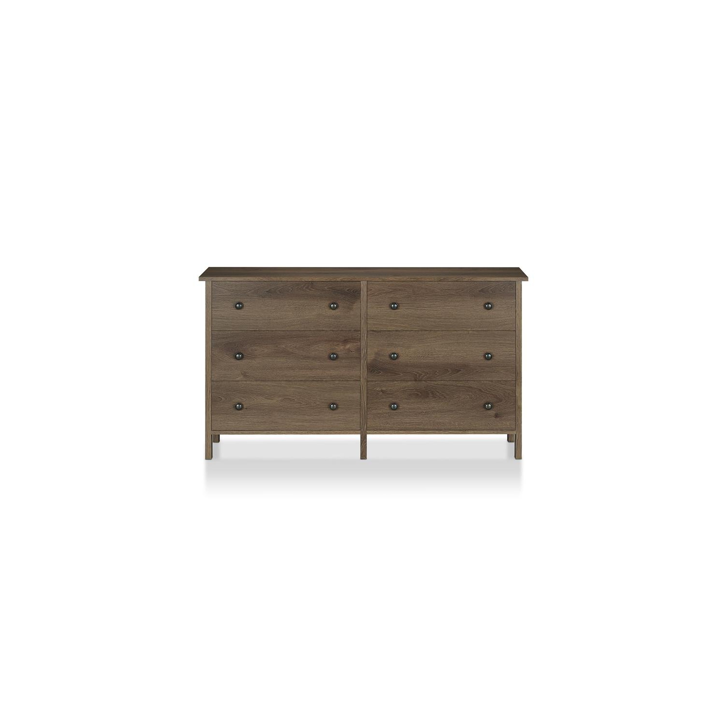 Furniture of America Reyes Rustic Wood 6-Drawer Dresser in Distressed Walnut